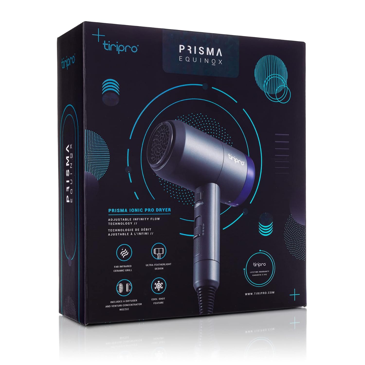 TIRIPRO Prisma Ultralight Dryer, Blowout Brush, Blow Dryer, Professional Beauty Tool Brush for Curler Straightener, Applicable for All Hair Type - (Black)