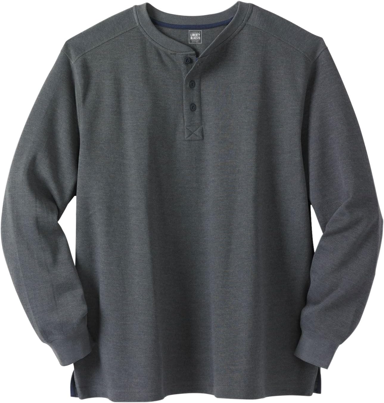 Liberty Blues by Kingsize Men's Big & Tall Ribbed Knit Henley