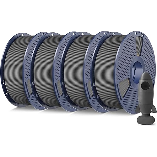 SUNLU 4KG 3D Printer Filament Bundle PLA Matte 1.75mm, Neatly Wound Filament with Matte Finish, Print with 99% FDM 3D Printers, 1kg Spool (2.2lbs), 4 Packs, Grey*4