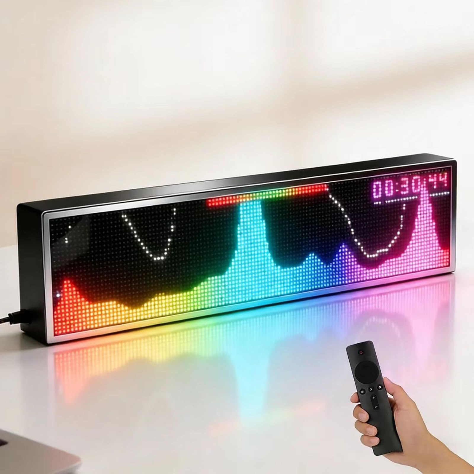 Analizzatore Musicale Personalizzato, Visualizzatore Di Spettro Musicale A Led 128x32 Con Sensore Vocale, 36 Stili E Display Rgb A 16 Colori, 4 Gamme Di Frequenza,Per Musicisti E Appassionati Di Audio