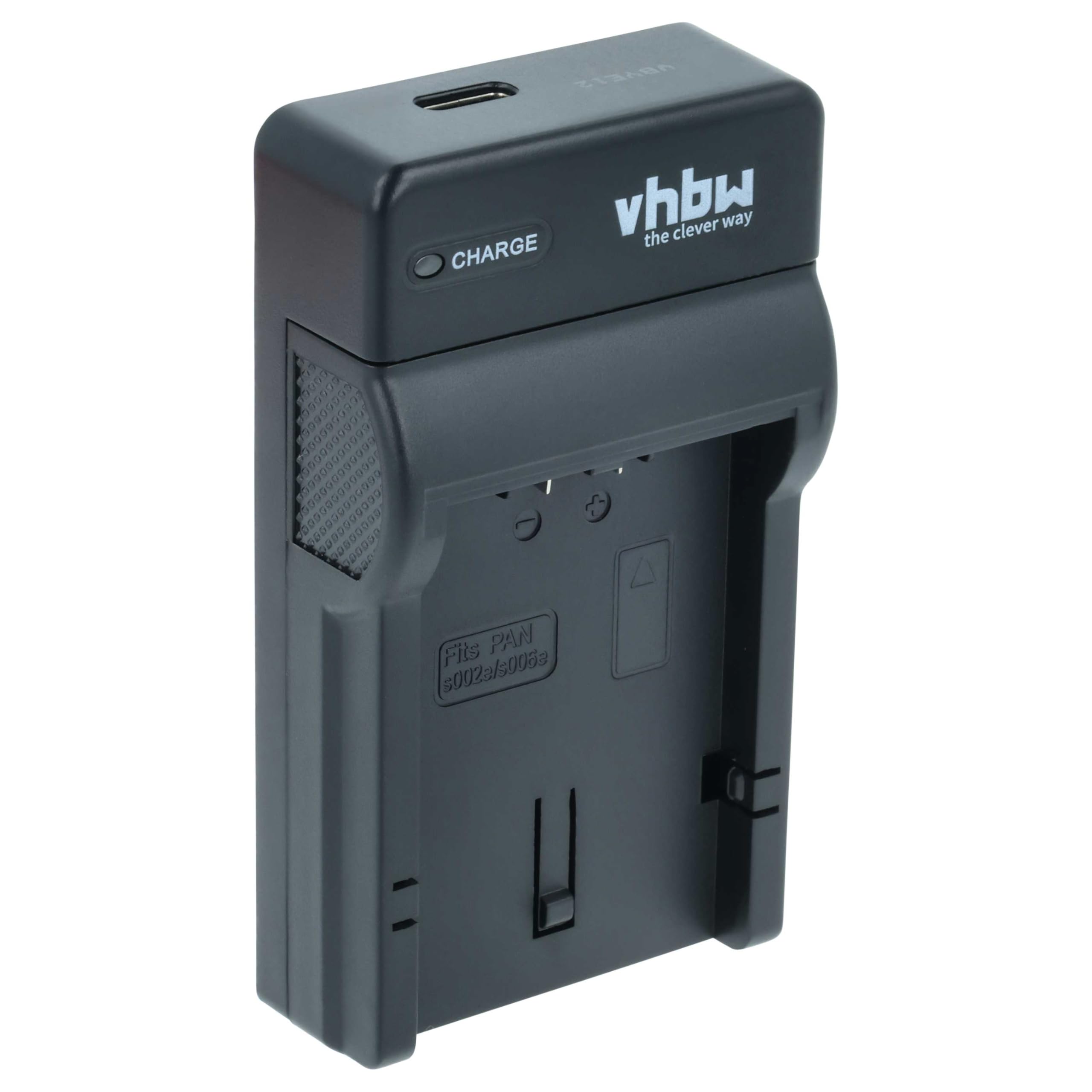vhbw caricatore USB-C compatibile con Panasonic CGA-S006, CGA-S006E, CGR-S002, CGR-S002A camera + cavo USB-C + LED