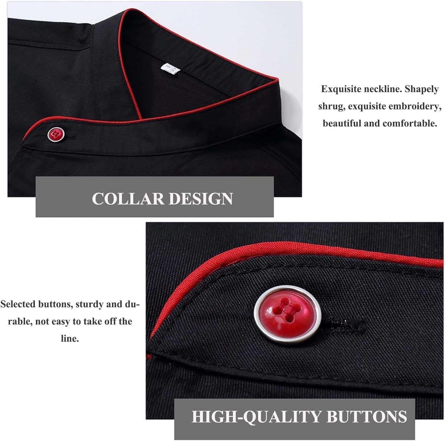 Uniforme de Cocina de Verano, Chaqueta de Trabajo de Chef Unisex, Uniformes de Camarero de Telas Transpirables