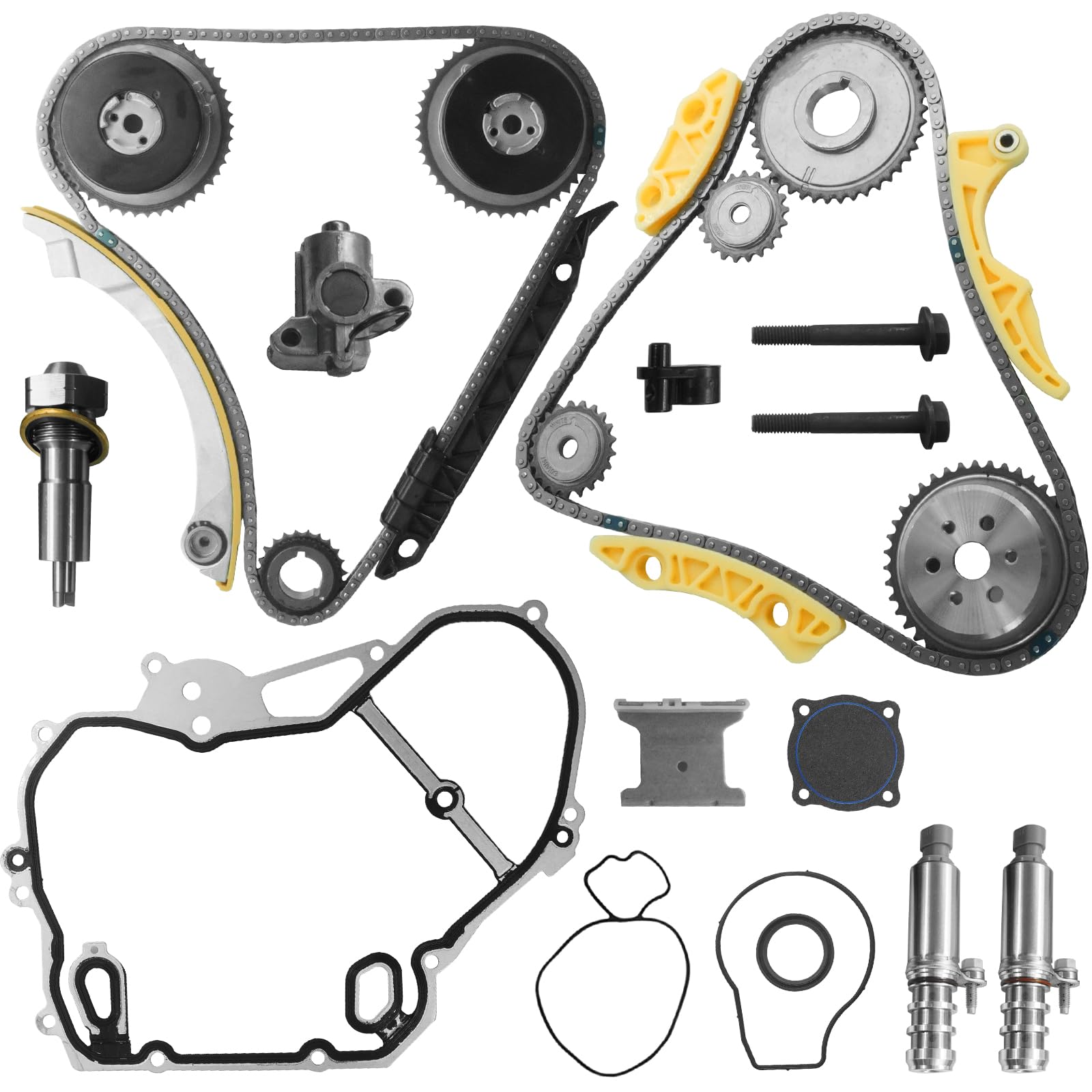 9-4201s Engine Timing Chain Kit for 2009-2017 for Chevy Equinox Malibu Captiva lmpala HHR Cobalt for Buick Regal Lacrosse Verano for GMC Terrain 2.2L 2.4L Ecotec Guide Rail Set