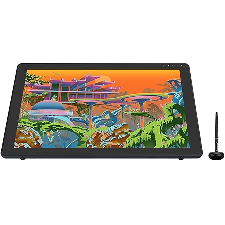 HUION Kamvas 22 Plus QLED Drawing Tablet with Full-Laminated Screen USB-C Connection 140% sRGB Tilt, 21.5 inch Graphics Art Tablet for Artist & Designer, Work with Mac, Windows, Linux & Android