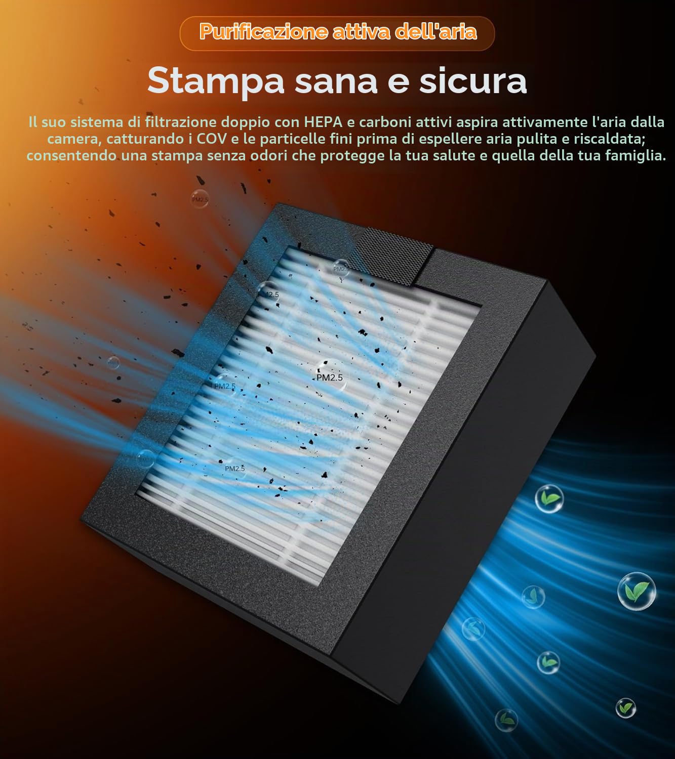 BIQU Panda Breath Smart Chamber-Riscaldamento e filtro per secco a filamento | Adatto a stampanti 3D dei modelli Bambu-Lab P1P, P1S, X1C, A1, Snapmaker U1, Voron2.4, Trident e VZBot Klipper