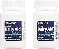 Vista 1 de MAJOR Original Dairy Aid - Suplemento de enzima lactasa - 60 cápsulas (paquete de 2)