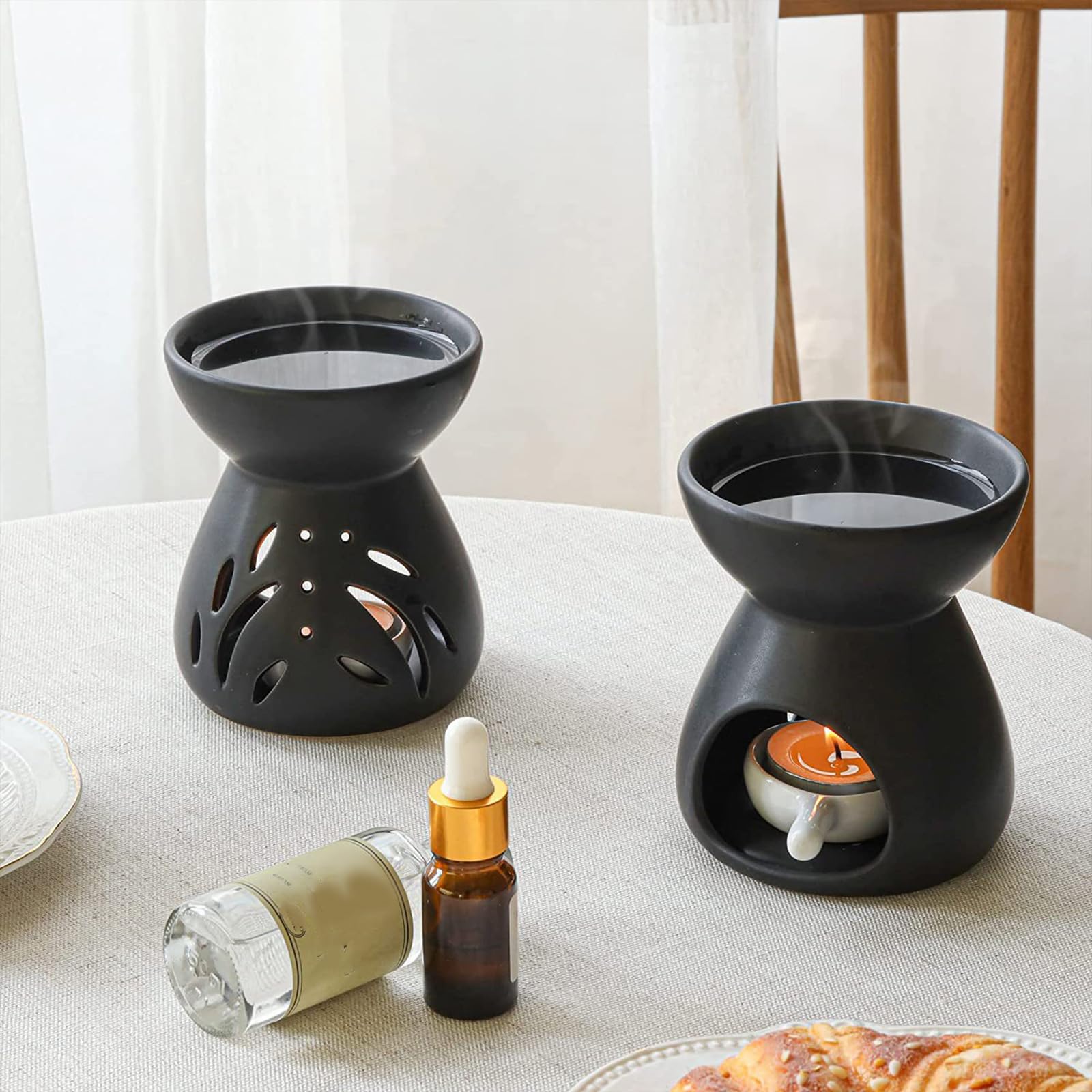 Aromatherapie-Brenner, Teelichthalter Löffel Ätherisches Öl Wärmer for Home Office Und Studio Verwenden Düfte Dekore(B)