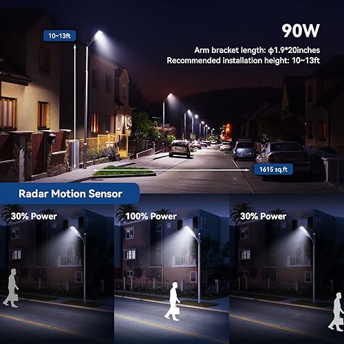 Miniatura 2 de Luces solares de 90 W para exteriores, 6500 K 15000 mAh, luces solares comerciales de estacionamiento del atardecer al amanecer, luces de seguridad