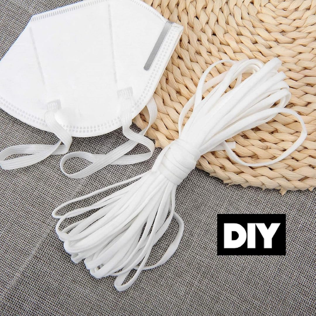 MABUA 100 Yards Elastic String Cord Bands Rope for Sewing, Bracelet, Crafts, DIY, 1/4 Inch