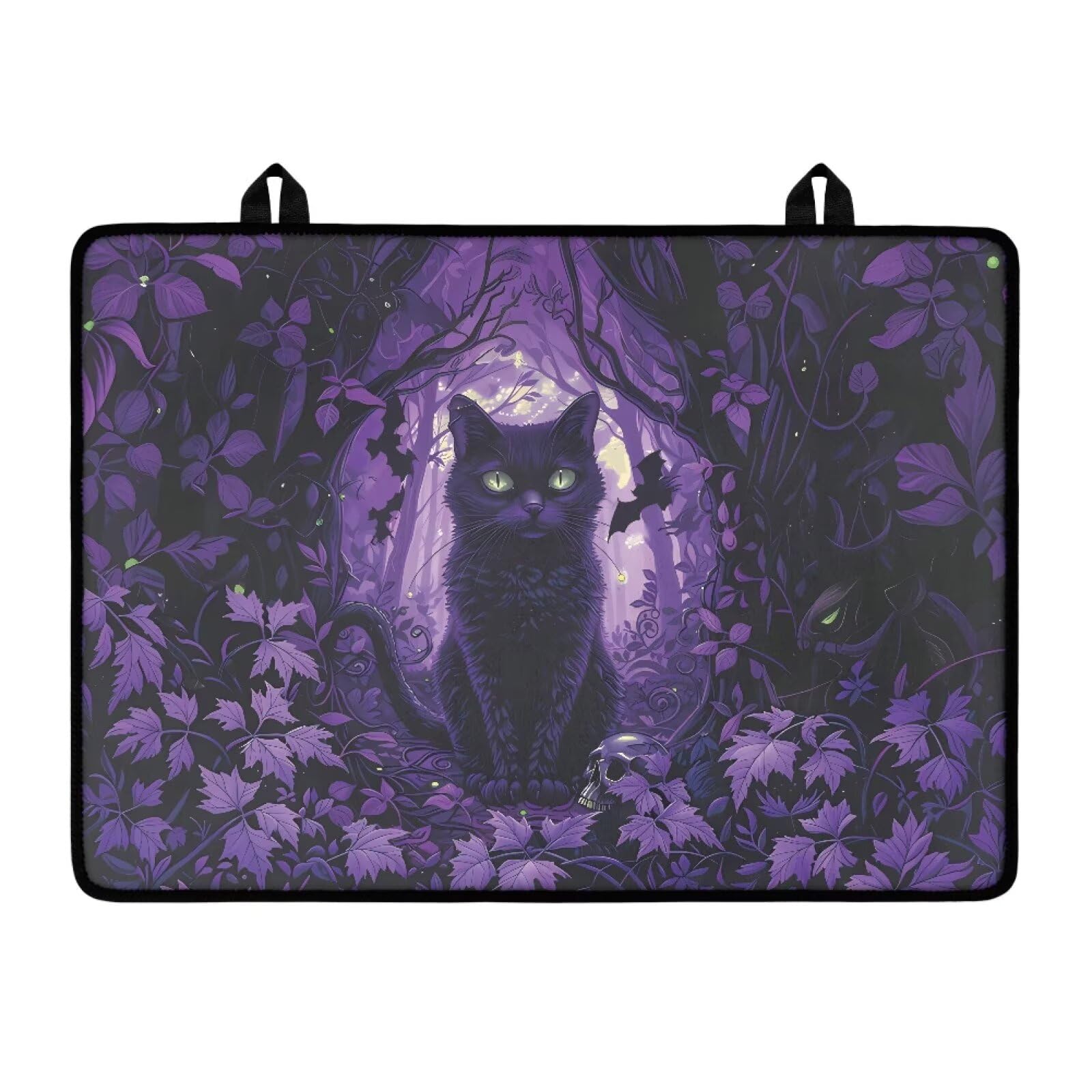 Dark Cat Stove Top Covers for Electric Stove, Fashion Cute Stove Top Cover Protector, Heat Resistant Silicone Stove Mat, Wear Resistant Range Ceramic Gas Burners Mat Halloween Decor
