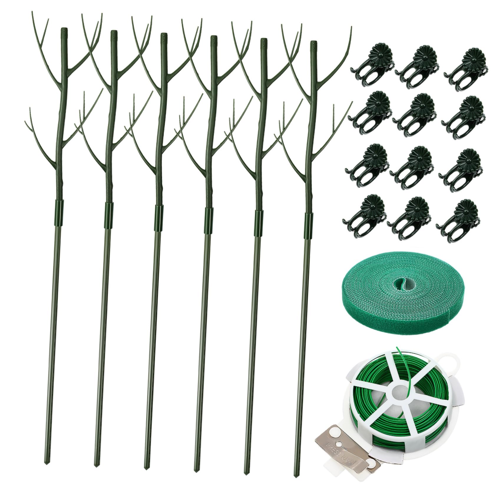 Toyvian Tuteur pour Plante Monstera Support Tige Plante Intérieur Kit Tuteurs Jardin avec Pinces Et Attaches Torsadées