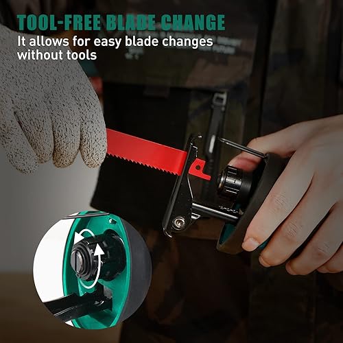 Miniatura 2 de HYCHIKA Sierra alternante inalámbrica de 20 V, sierra eléctrica de batería con batería de litio de 2.0 Ah, velocidad variable de 0 a 3000 rpm, 6