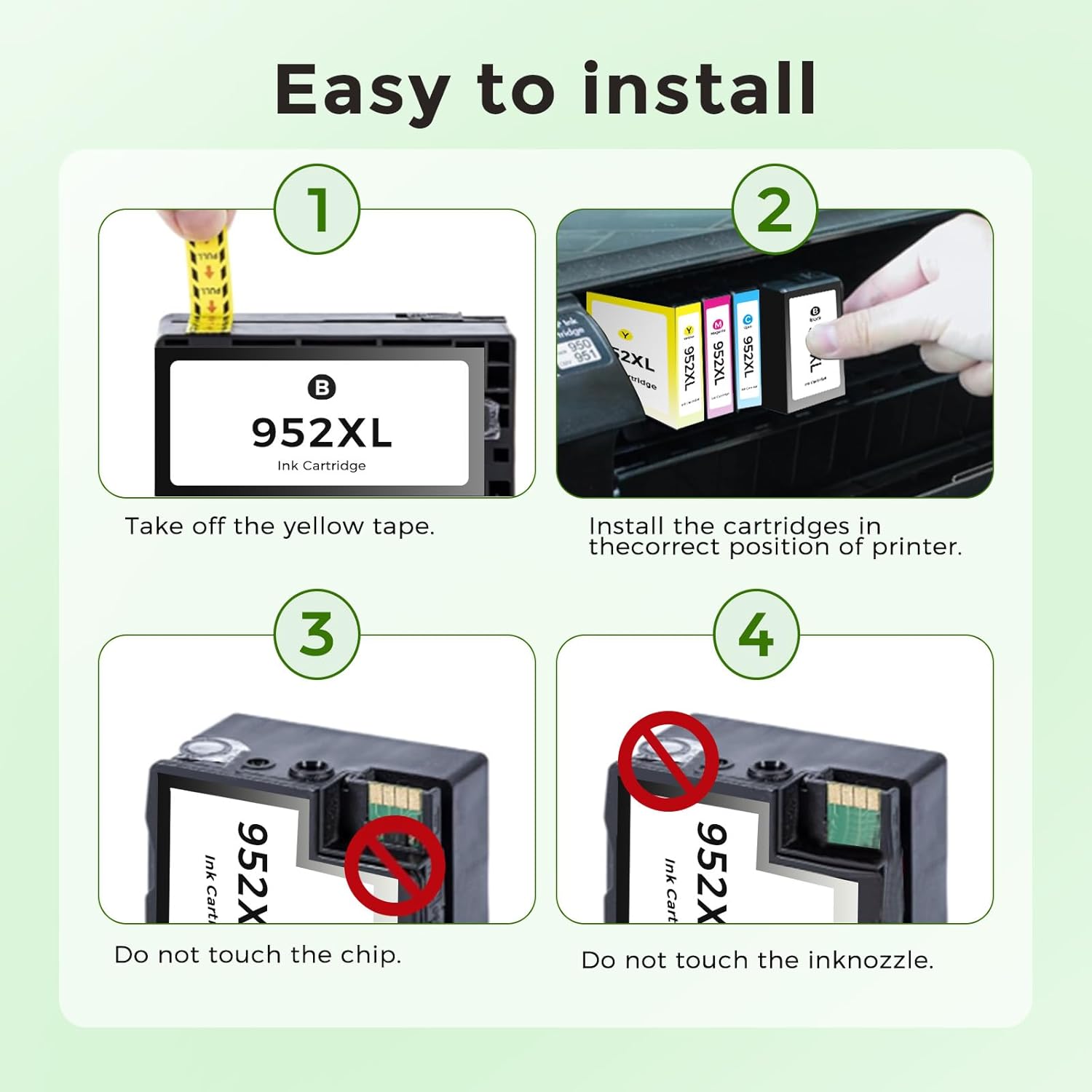 952XL Ink Cartridges Combo Pack Compatible for HP 952 HP952 XL HP952XL for Officejet Pro 8710 7740 8720 8702 8210 7720 8715 8730 8740 8216 8725 8700 8200 7730 8743 Printers Black Cyan Magenta Yellow