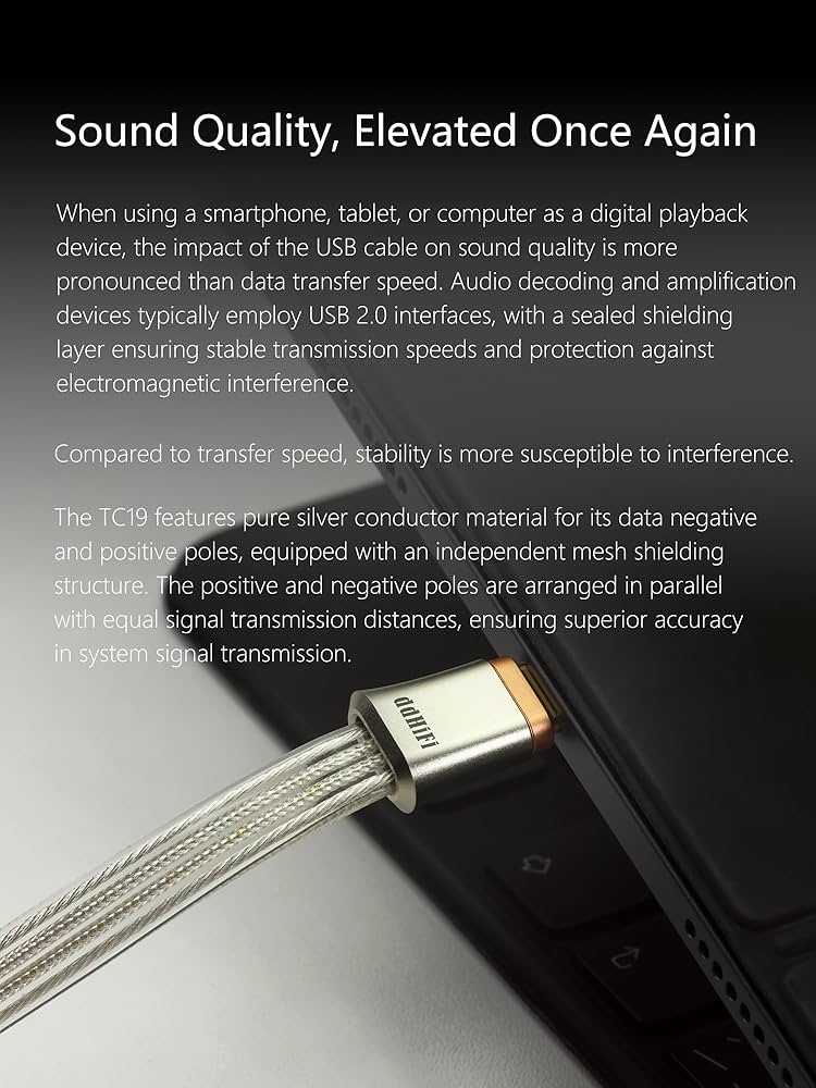 Amazon.com: ddHiFi TC19CC (Comet) Digital Signal Cable Pure Silver