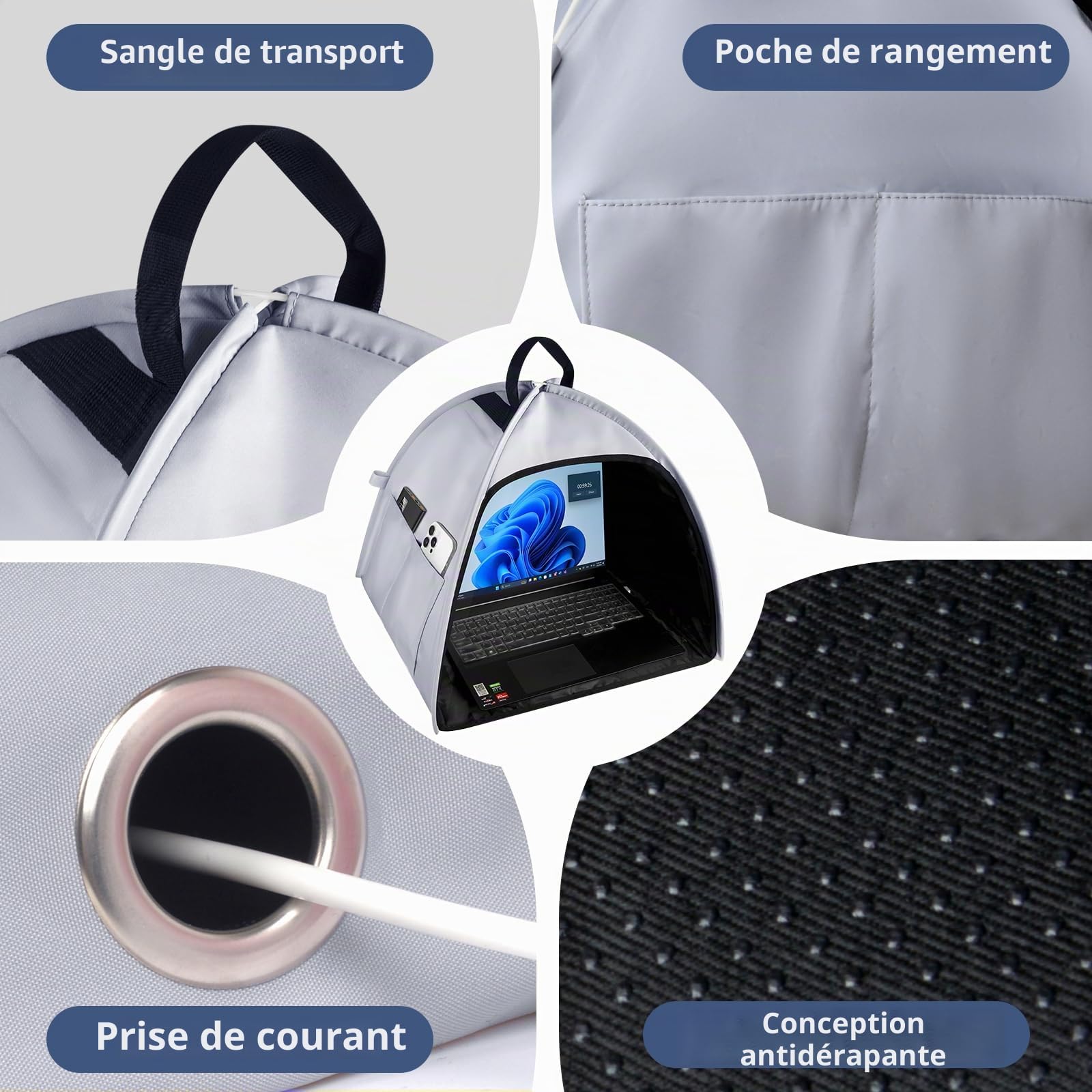 HoYiXi Universel Pare-Soleil pour Ordinateur Portable et Protection de la Vie privée Pliable pour,for Macbook/HP/Dell/Acer Les travaux de Plein air Peuvent être pliés Laptop Sun Shade,(patents) Gray