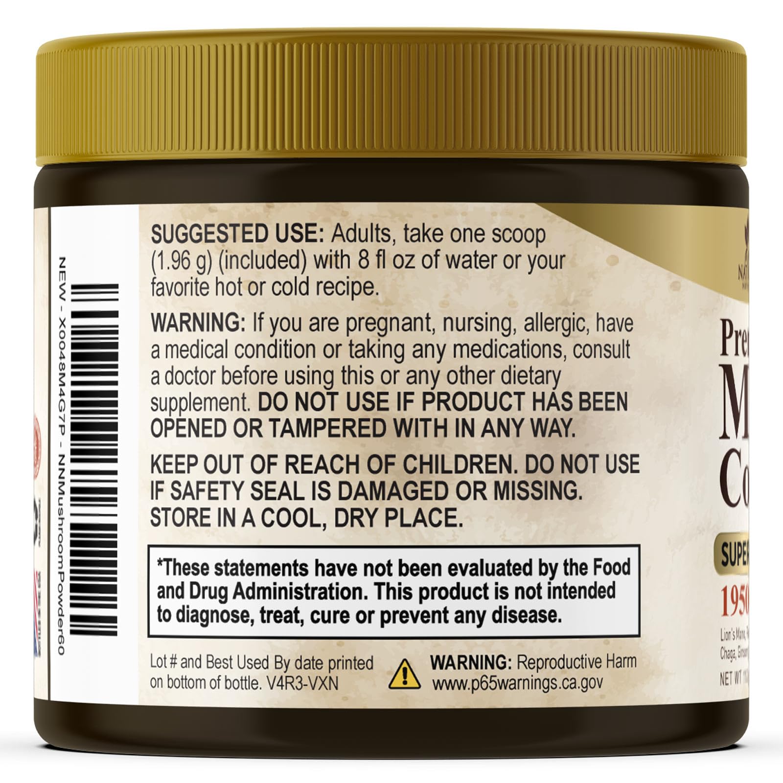 Mushroom Powder Supplement - 11-in-1 Blend - Organic Lions Mane, Reishi, Cordyceps, Chaga, Turkey Tail Mushroom Extract Powder - Brain & Immune Support Mushrooms Powder - Bottled in USA - 60 Servings — Amazon image 8