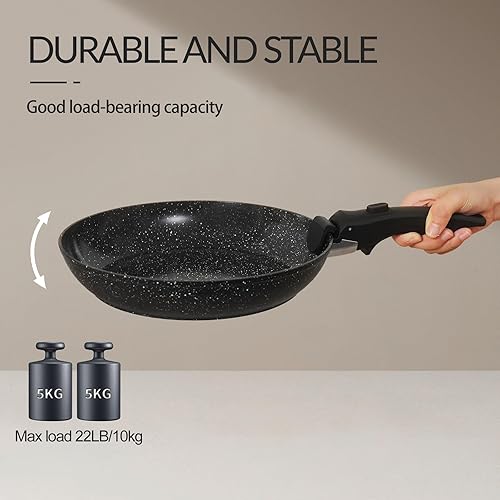 Miniatura 5 de Juego de 21 utensilios de cocina de cerámica, sartén de cerámica antiadherente, juego de ollas y sartenes con mango extraíble, juego de sartenes