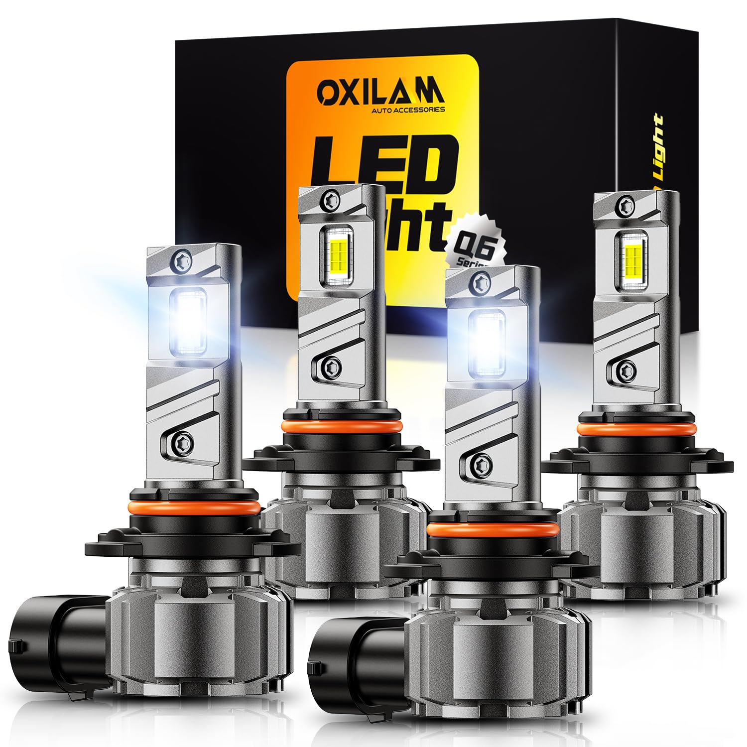 OXILAM 9005/9006 LED Combo, 1100% Ultra-Brightness, True 1:1 Mini Halogen Size, Plug and Play, Long Lifespan, No Flicker, Pack of 4