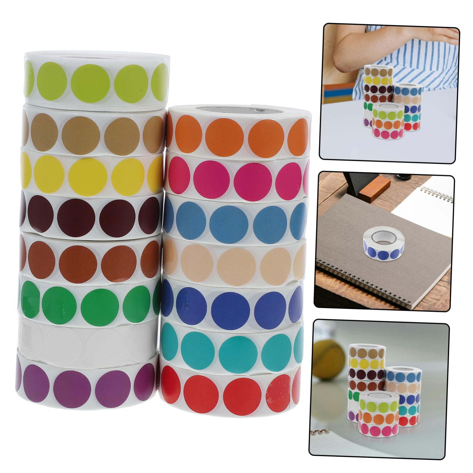 jojofuny 15pezzi Etichette Autoadesive Pois per Etichette Alimentari Progetti Scolastici per Hotel Nastro Scrivibile per Codifica Colori Colore Casuale