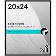 Americanflat 20x24 Picture Frame with Polished Plexiglass - Silver Picture Frame - Wide Photo Frames Made of Engineered Wood for Vertical or Horizontal Wall Display - Epic Collection - Silver