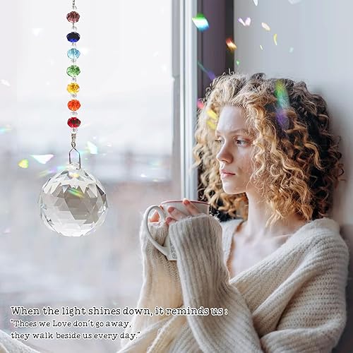Miniatura 2 de Regalos de condolencia para la pérdida de un ser querido, atrapasueños de cristal arcoíris, memorial único de condolencia para la pérdida de mamá