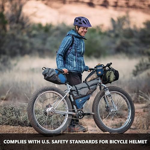 Miniatura 7 de Casco de bicicleta para adultos, hombres, mujeres con luz - Casco para carretera de montaña con almohadillas de repuesto y visera removible