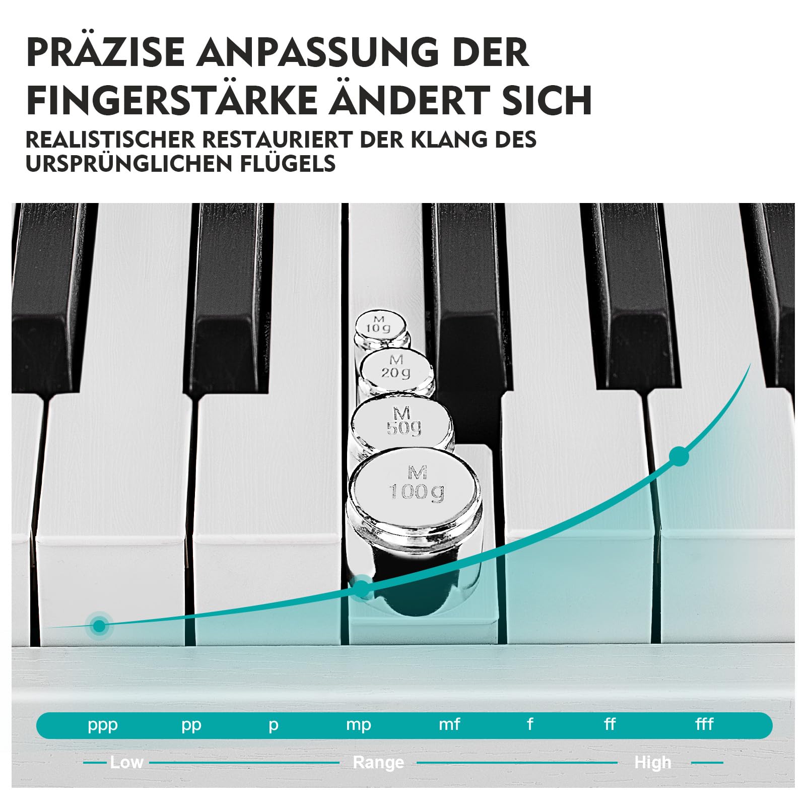MUSTAR Digital Piano 88 Tasten, E Piano weiß, Elektrisches Klavier mit Klavierständer, 3 Pedale Adapter, 2 Kopfhöreranschluss, LCD-Bildschirm, USB/MIDI, Piano für Anfänger
