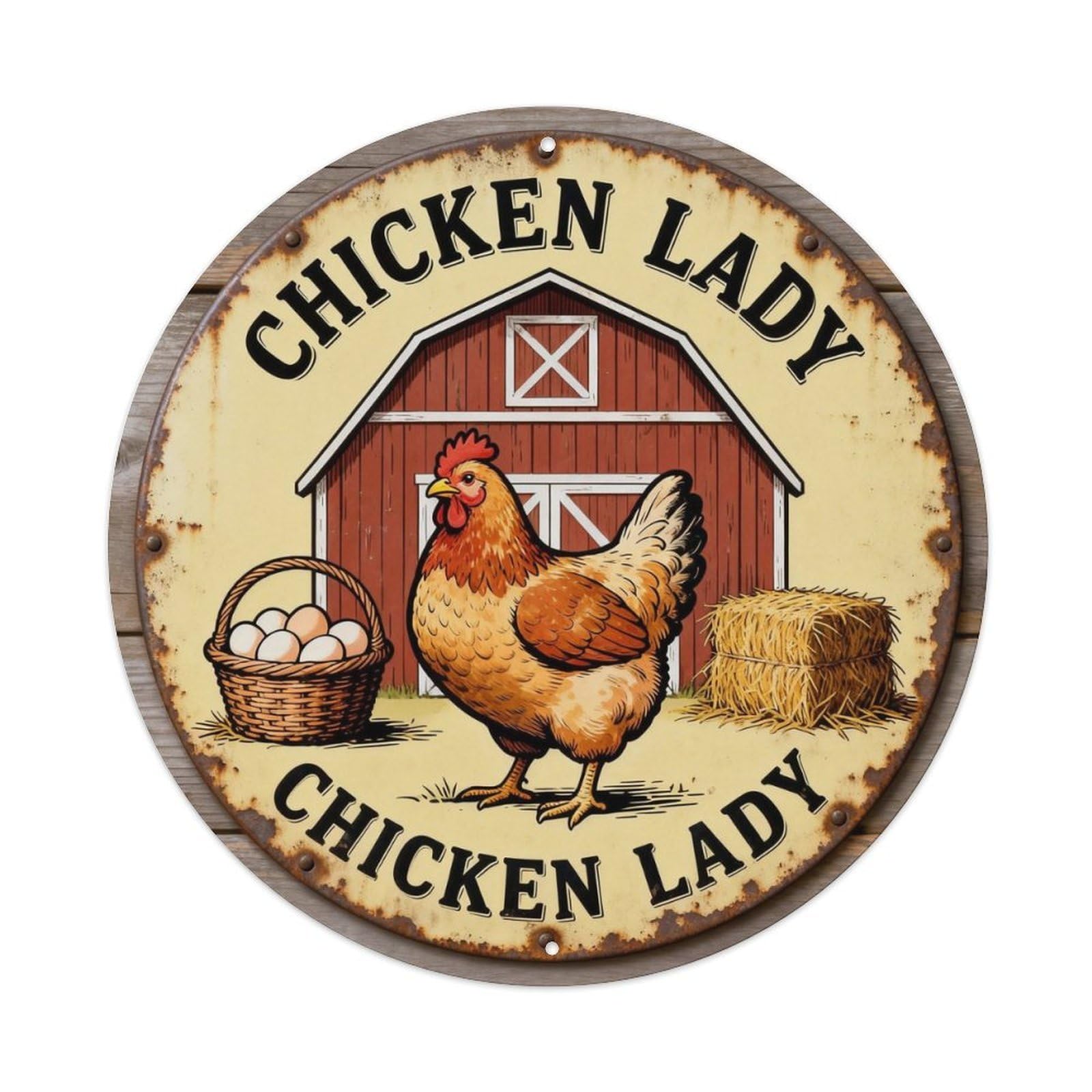 CHICKEN LADY Metal Tin Sign Plaque