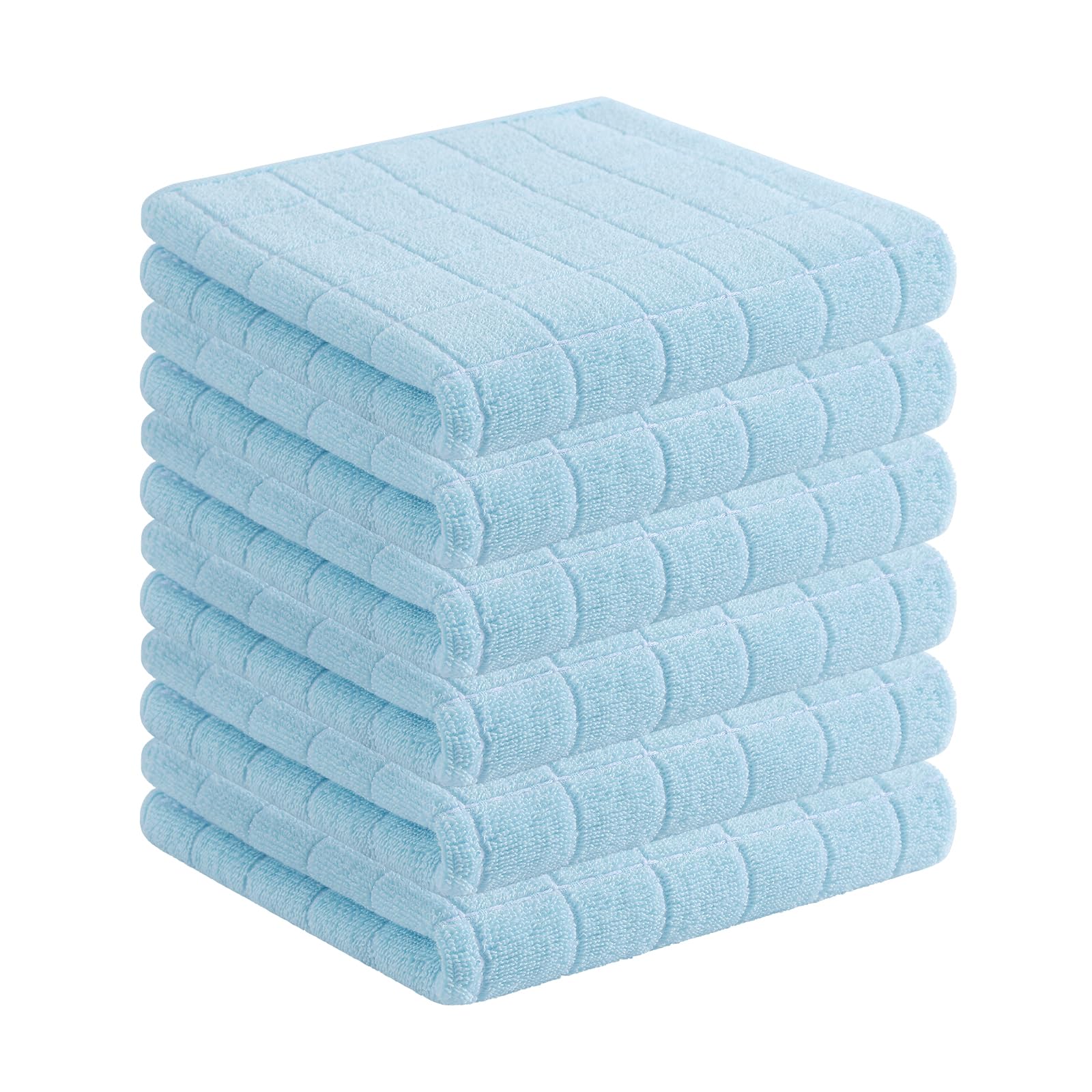Homaxy 100% Cotton Terry Kitchen Towels, 6 Pack, Sky Blue | Ultra Soft and Absorbent Dish Towels for Kitchen, Suitable for Drying and Washing Dishes