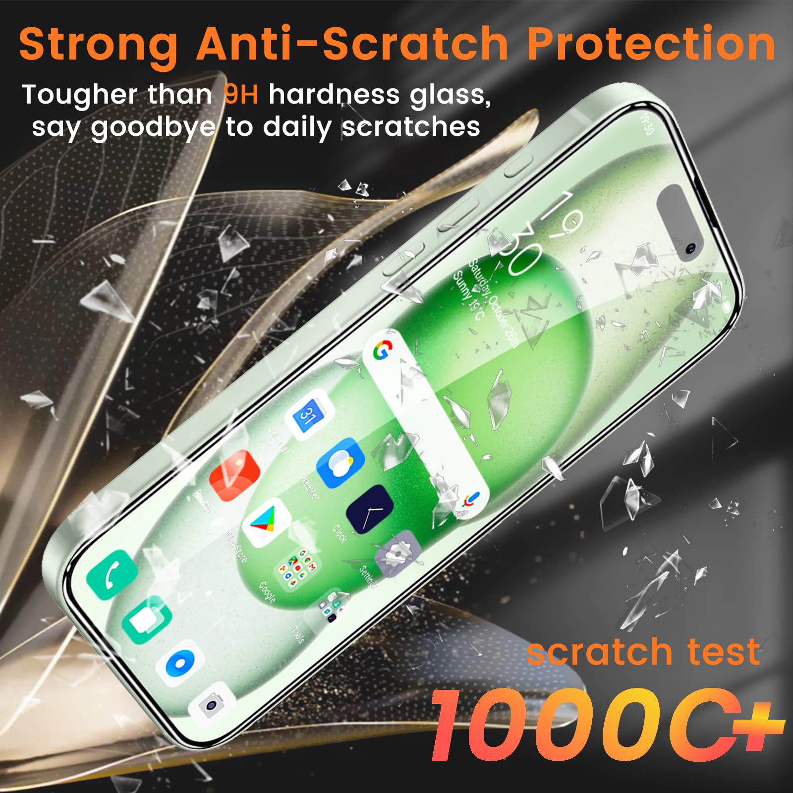 Lesakit Osłona ekranu do iPhone'a 15 o przekątnej ekranu 15 6,1 cala z 4 szt. ochraniaczy obiektywu aparatu, folia ze szkła hartowanego Anti Spy, twardość 9H, przyjazna dla obudowy