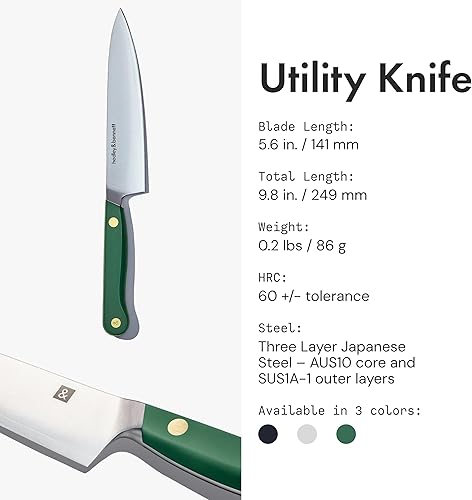 Miniatura 3 de hedley & bennett Cuchillo utilitario  Cuchillo de cocina japonés de acero inoxidable de 5.6 pulgadas, 3 capas de acero inoxidable de alto con