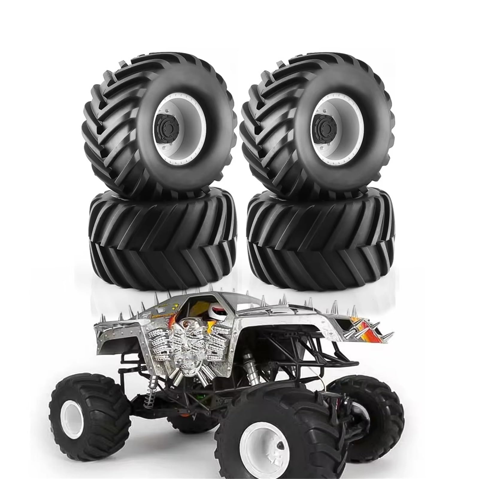 Compatibile Con Mk2 Per Axial Per Kyosho Per Tamiya Per Hpi 1/10 RC Monster Truck 4 Pezzi Ruote Pneumatici 183 Mm Pneumatici Per Camion Pezzi Di Ricambio RC Ruote Gomma