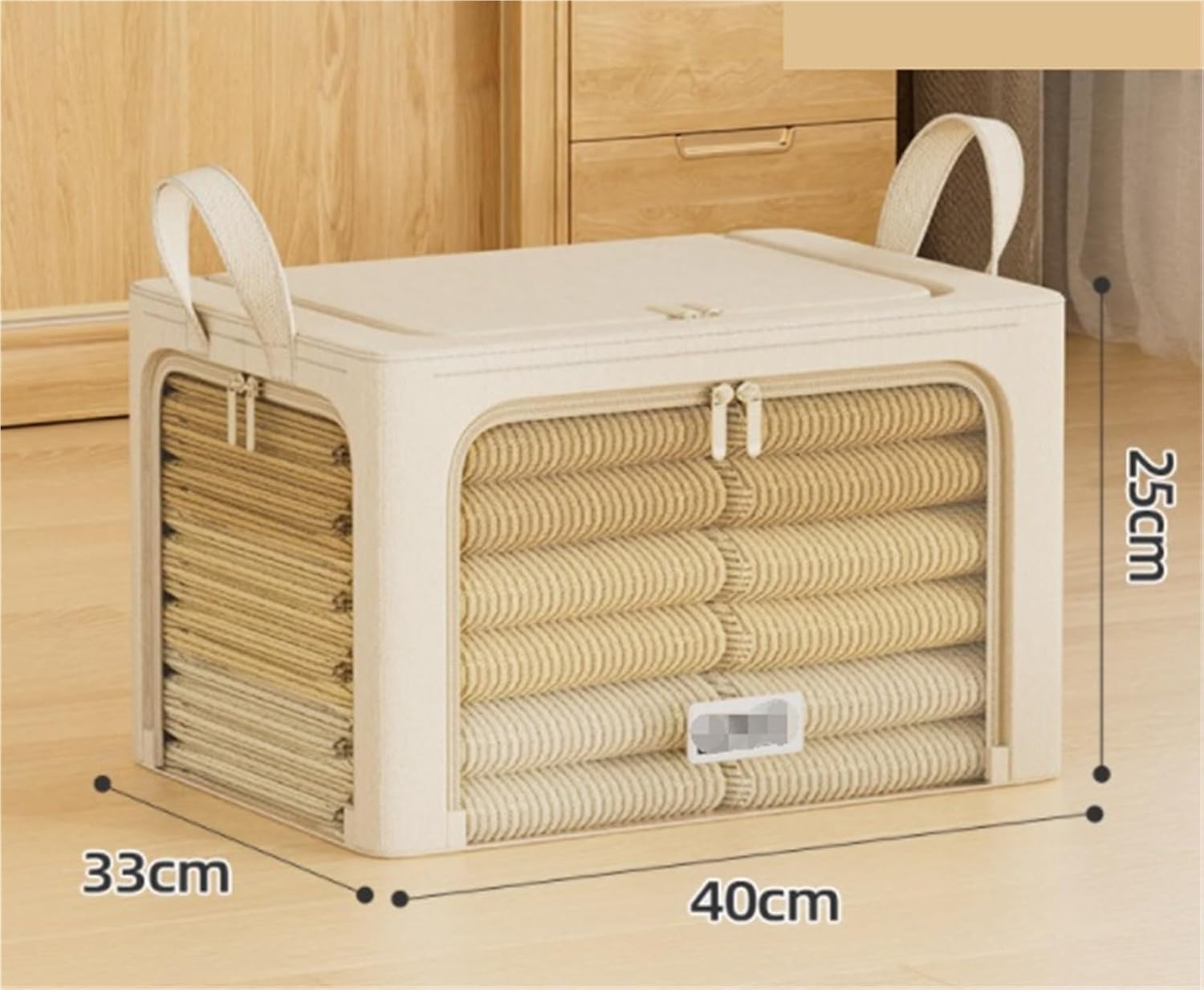 Storage Bag for Clothes Bedding Storage Bags Stackable and Foldable Clothes Organizer Clear Window and Handles Bedroom Storage Storage Container(40 * 33 * 25cm)