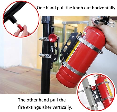 Miniatura 5 de MFC Soporte universal de aluminio ajustable para extintor de incendios con 8 abrazaderas compatible con Jeep Wrangler TJ JK JKU JL UTV Polaris RZR