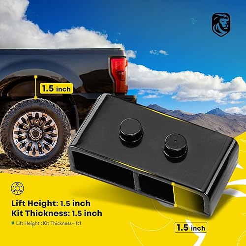 Miniatura 2 de YHTAUTO Kit de elevación de nivelación de suspensión trasera de 1.5 pulgadas compatible con Ford F-150 RWD4WD 2004-2020, pernos en U de acero con