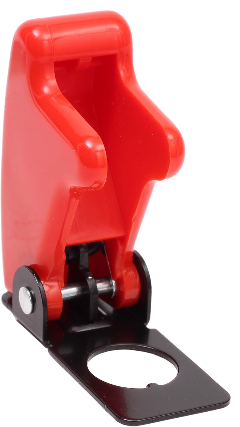 Fastronix SPST ON-Off Heavy Duty AC/DC 20A Toggle Switch with Red Aircraft Safety Cover