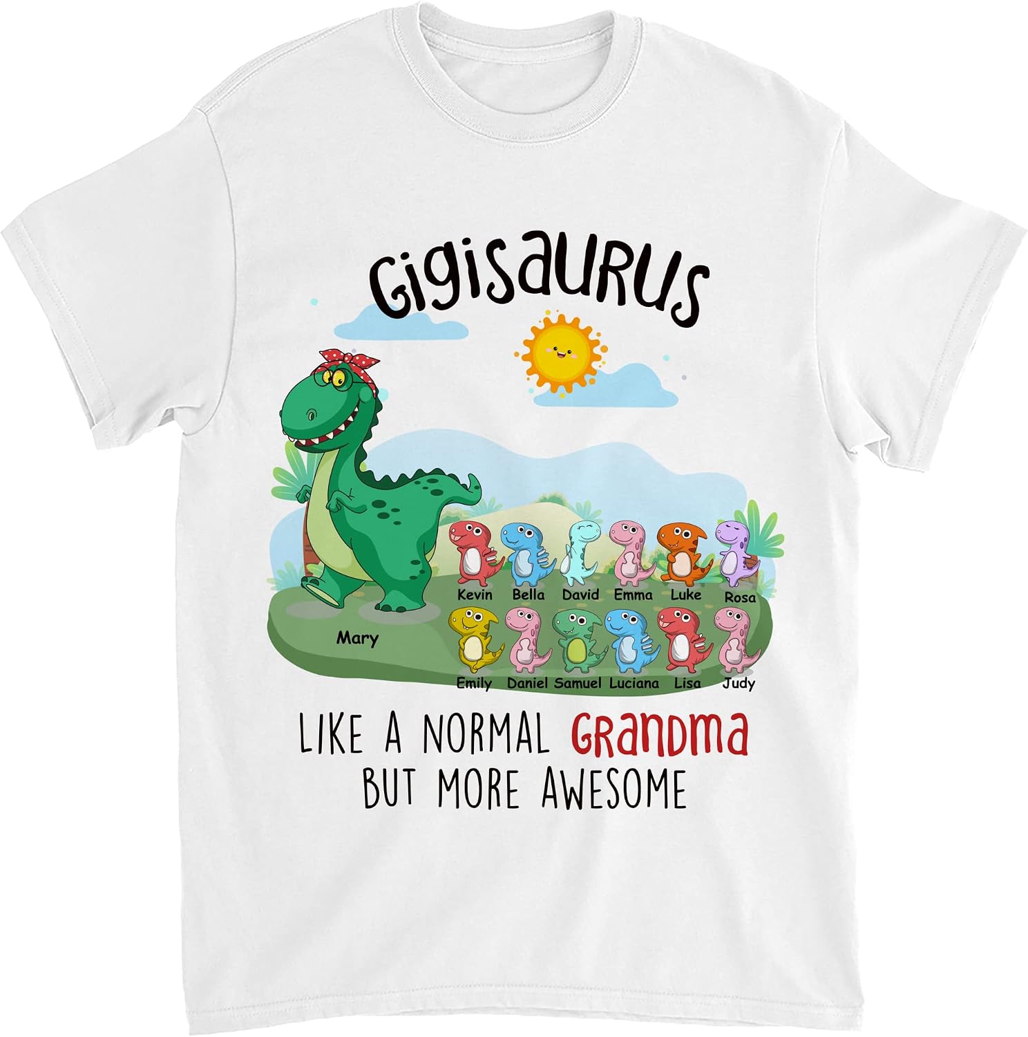 Gossby Personalized Custom Shirt - Like a Normal Grandma but More Awesome Personalized Grandma T Shirt with Grandkids N