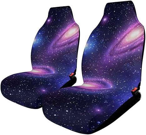 Space Galaxy Constellation Zodiac Star Purple Blue Car Seat Covers Personality Universal Fit Most Bucket Seats, Suvs, Edans, Vehicles, Airbag Compatible