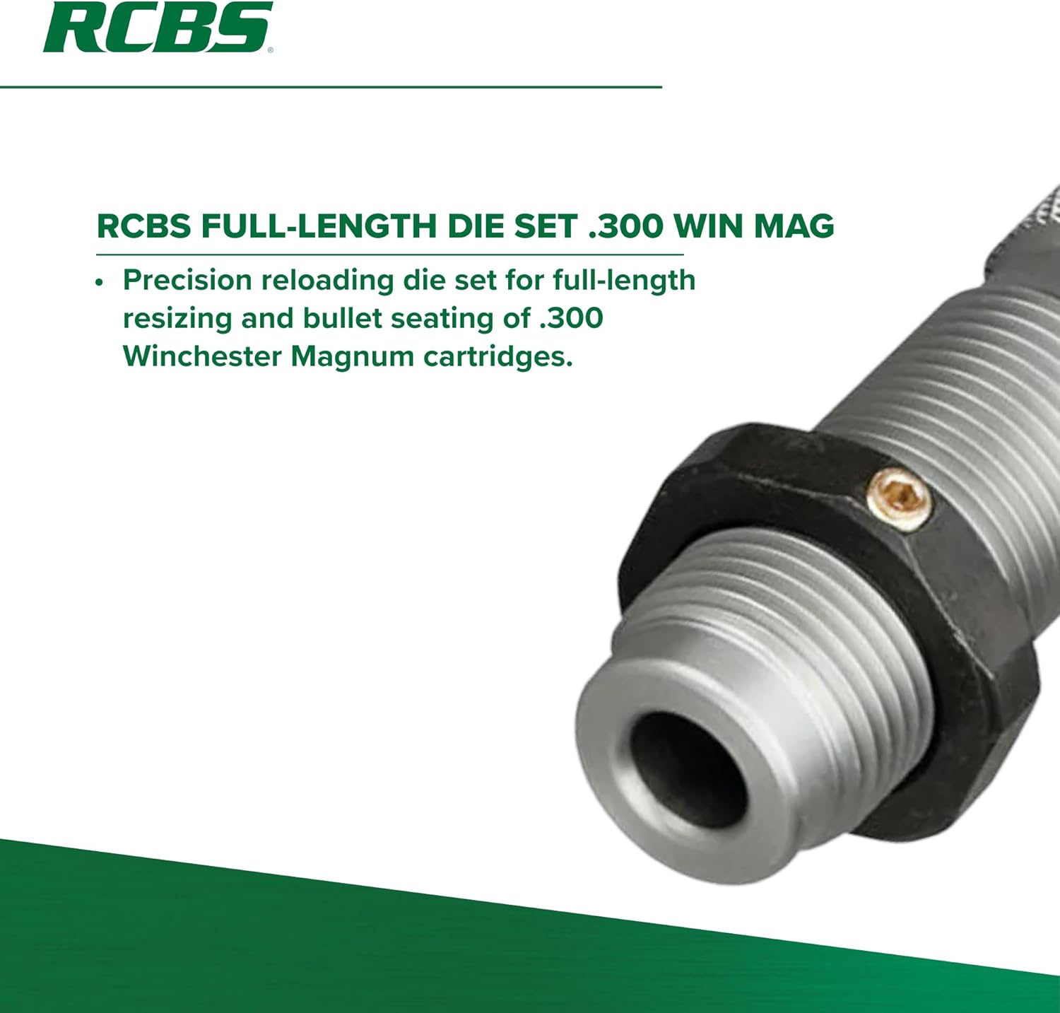 RCBS Full-Length Die Set .300 Win Mag, Precision Reloading Die Set for .300 Winchester Magnum