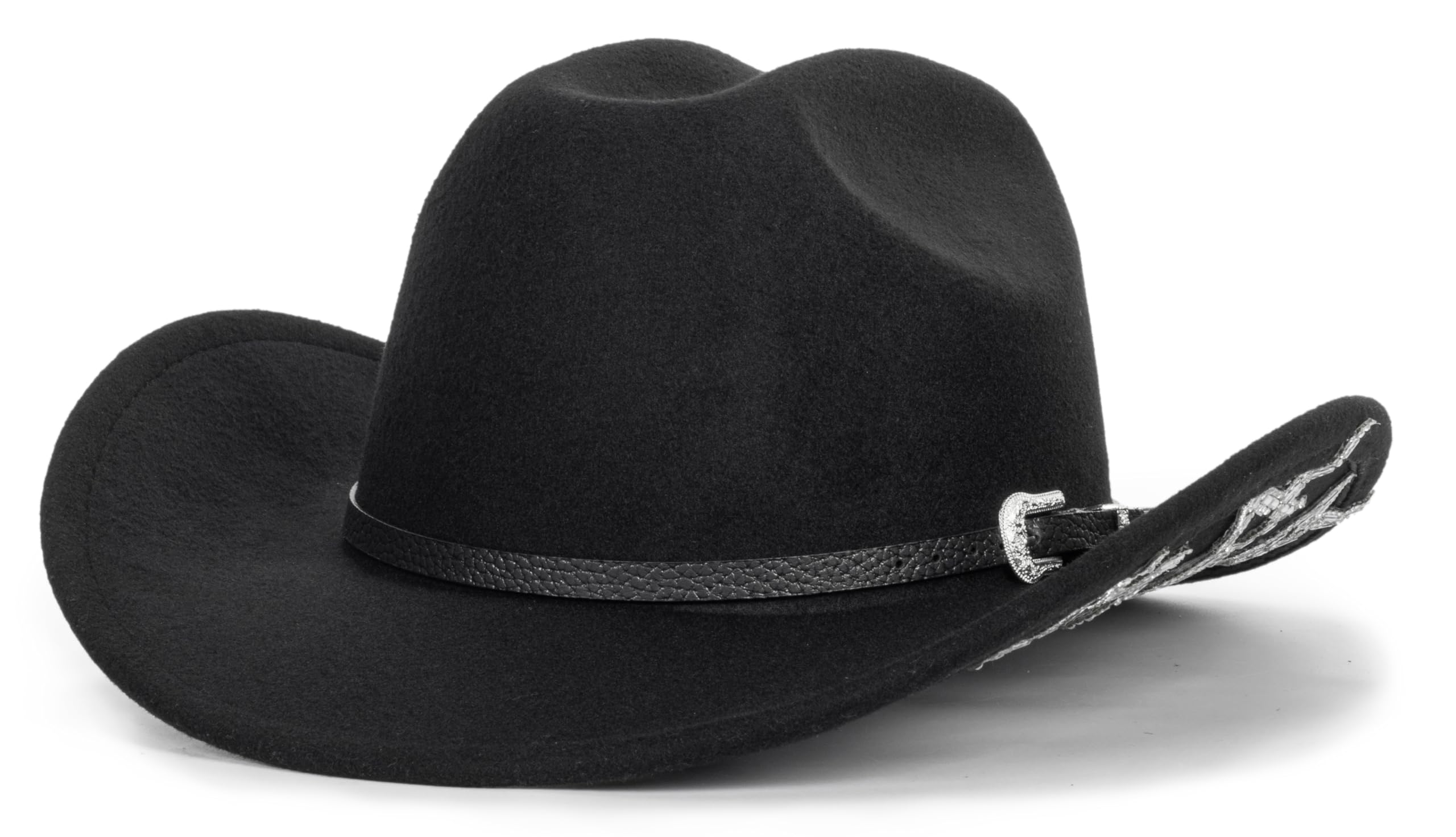 Chapeau de cowboy classique pour femme avec boucle de ceinture (M-L)