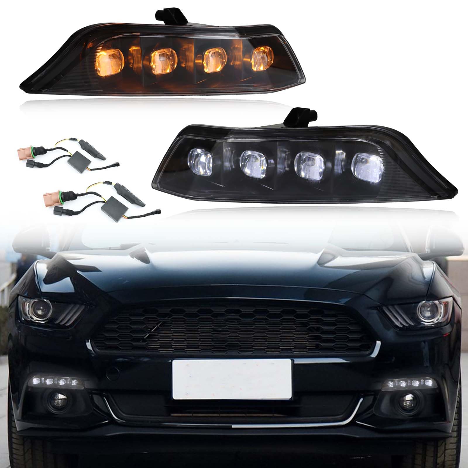 Ailead North American-Spec Dynamic Sequential LED Turn Signal Clear Pair For For