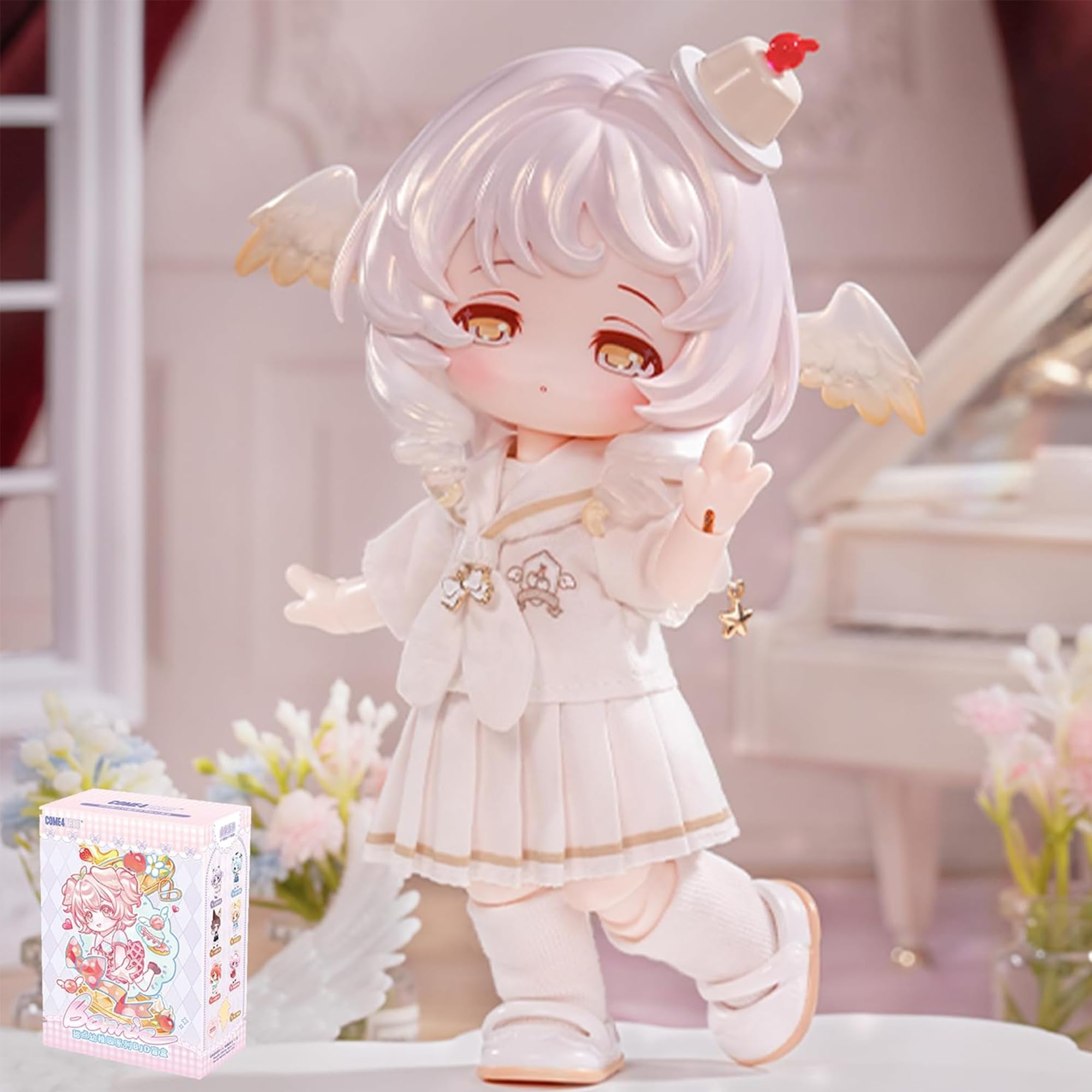 TOYVERSE COME4FREE BJD Bonnie Sweets seria przedszkolna, JiuJiu Pudding, edycja kolekcjonerska, 1 sztuka/14 cm, lalka BJD, ruchome lalki z ubraniami dla lalek, prezent urodzinowy, 15 lat i starsze