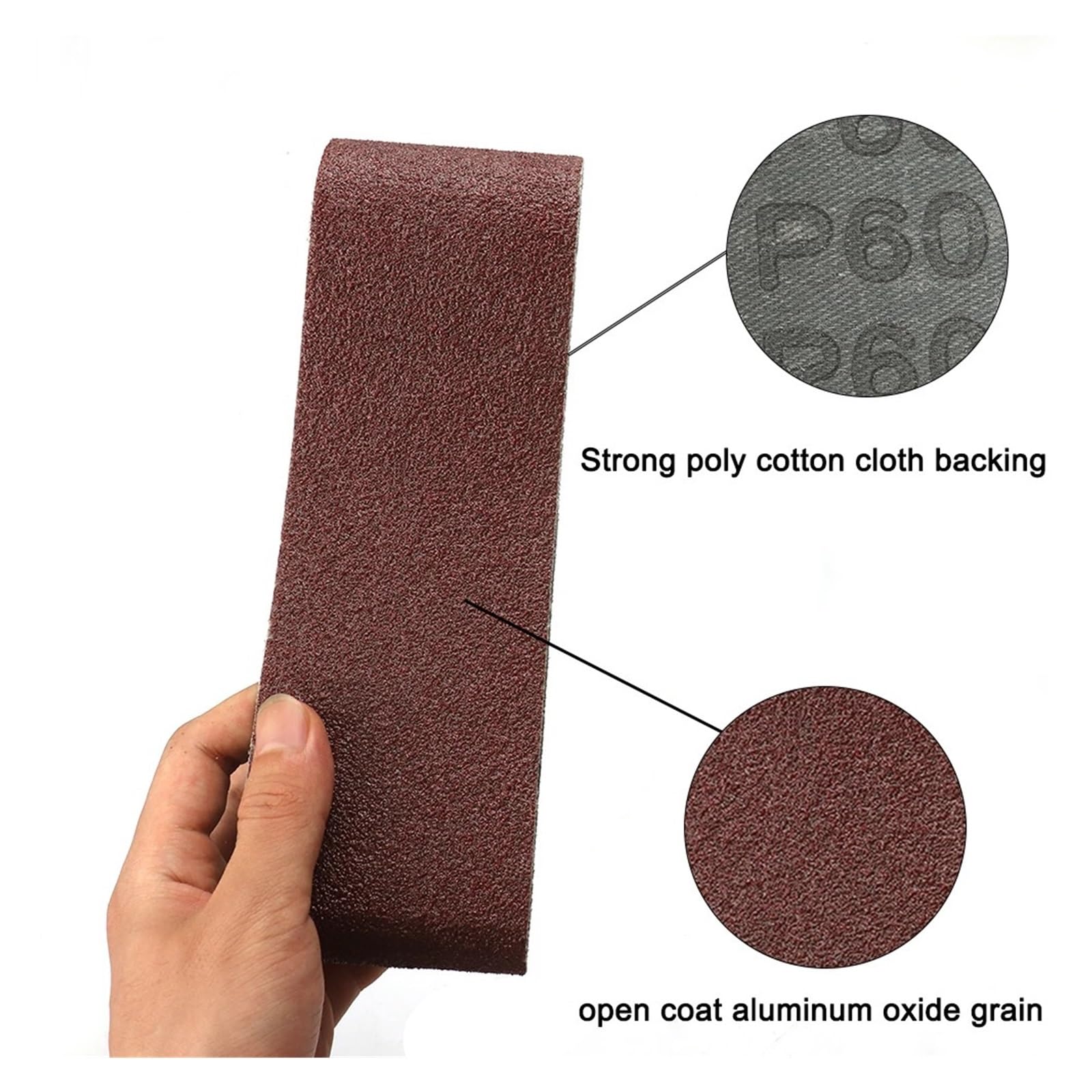 Pasy szlifierskie, Taśmy szlifierskie tlenek glinu zielony 50x1220mm 75x533mm 40-400 ziarnistość 10 szt(50x1220mm P180)