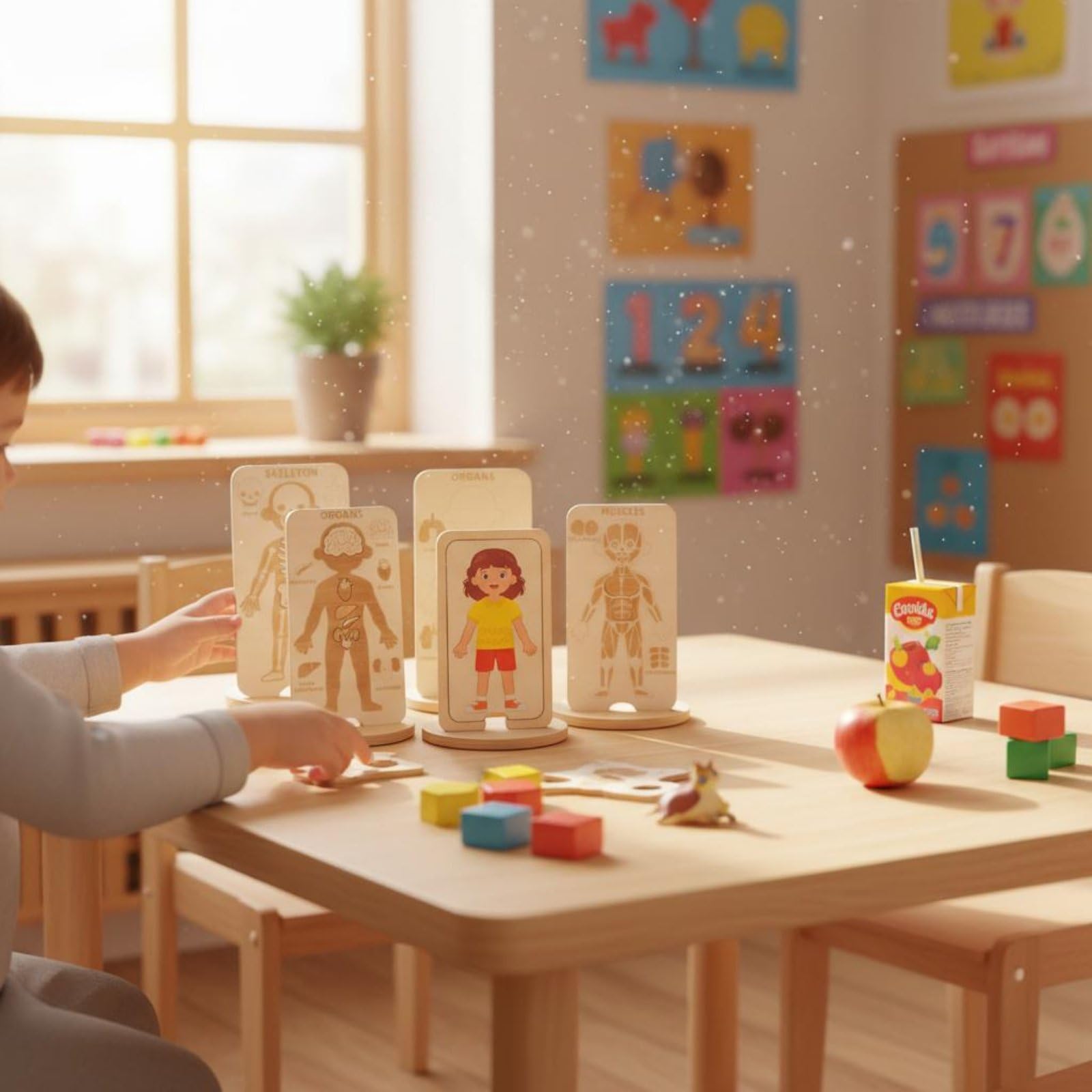 Puzzle Corpo Umano per Bambini in Legno con Strati di Muscoli Pelle Organi Scheletro per Sviluppo Motorio Adatto a Prescolari E, Bambina