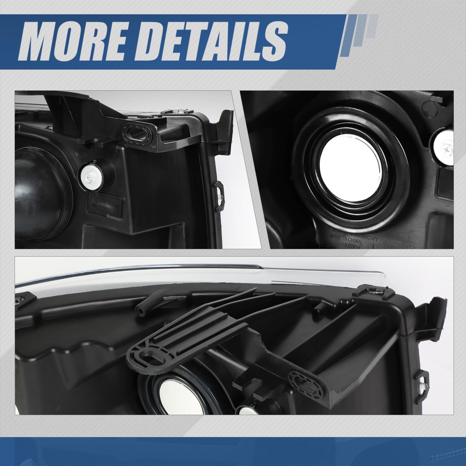 Auto Dynasty Halogen Headlights Assembly Compatible with Chevy Silverado 1500 2500HD 3500 GMT900 2007 2008 2009 2010 2011 2012 2013 2014, Driver and Passenger Side, Chrome Housing