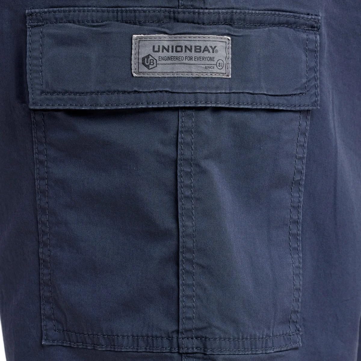 UNIONBAY Men's Relaxed Fit Flex Waist Cargo Short (Blue, 30) - Image 4