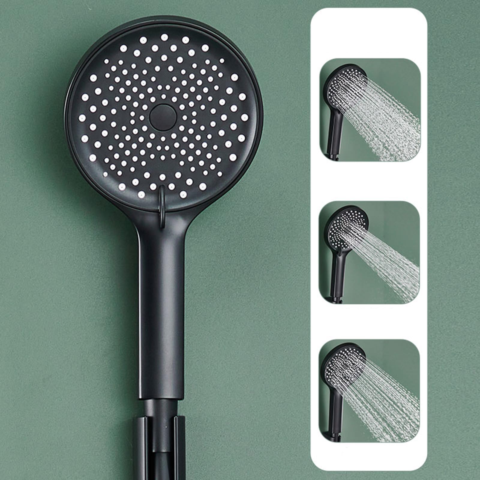 Grifo Mezclador de Bañera Y Ducha con Accesorio de Ducha Ducha de Mano de 3 Modos (Agua Caliente Y Fría) con Manguera de 1,5 M Y Kit de Elevador de Ducha Color Negro