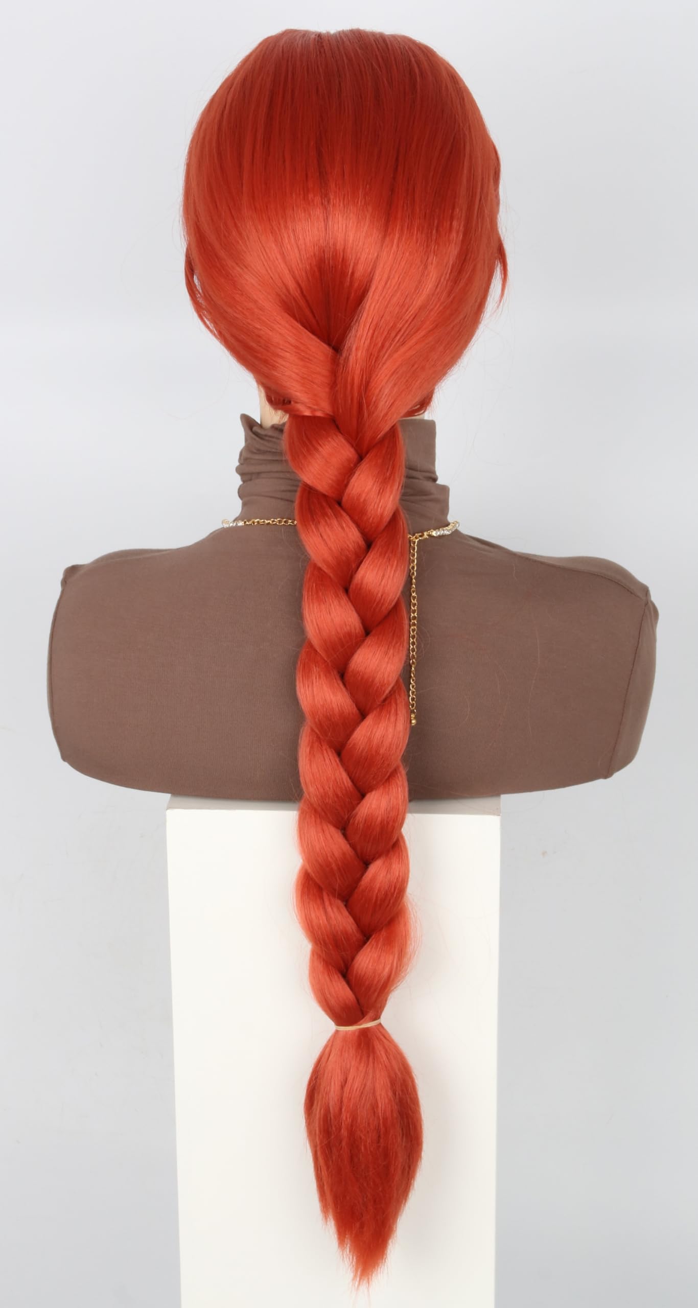 Topcosplay Princess Wig for Girls Women Long Braids Wig Halloween Costume Cosplay Wigs (Auburn wig for Women) - Image 4