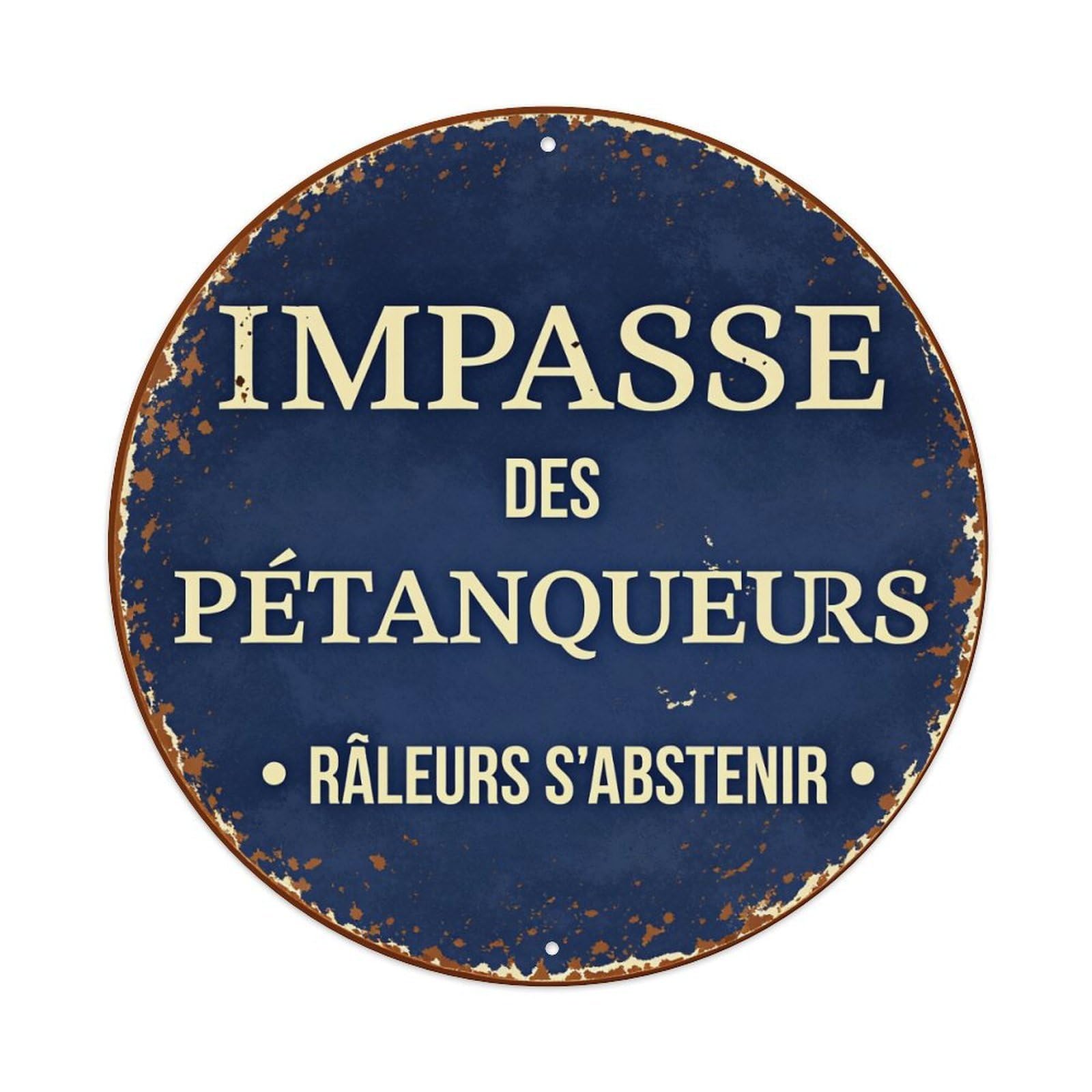Impasse of The Grumbling Petanque Players Abstain Metal Tin Sign Vintage Garden Bedroom Cafe Bar Man Cave Home Wall Decor Metal Poster 8x8 inches