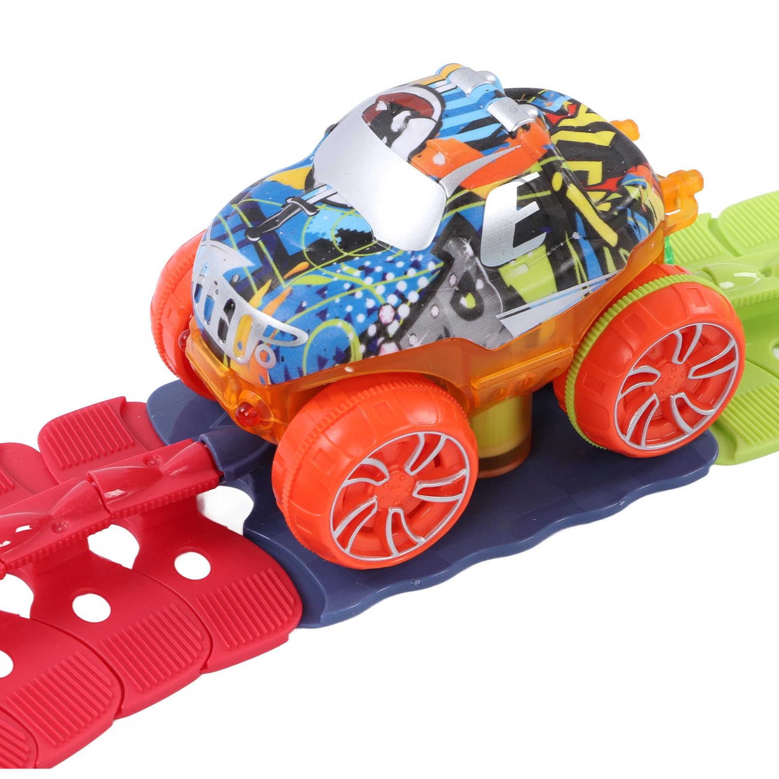 Focket Set di Piste per Auto, Piste Flessibili e Modificabili Pista per Auto da Corsa Pista Illuminata con e Bagliore a LED per Bambini (188PCS)